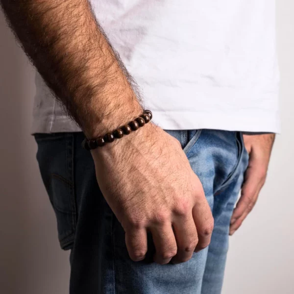 Bracelet homme perle bois​ – Image 2