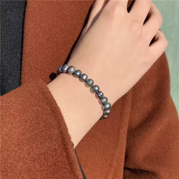 Bracelet homme perle noir​e