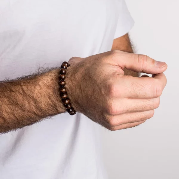 Bracelet homme perle bois​