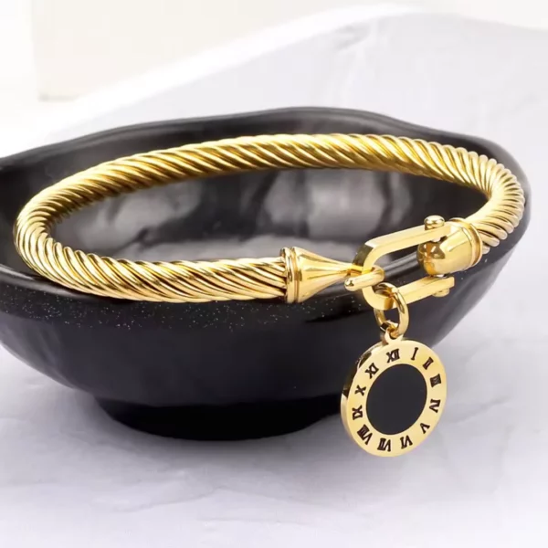 Bracelet or femme Chiffres Romains – Image 4