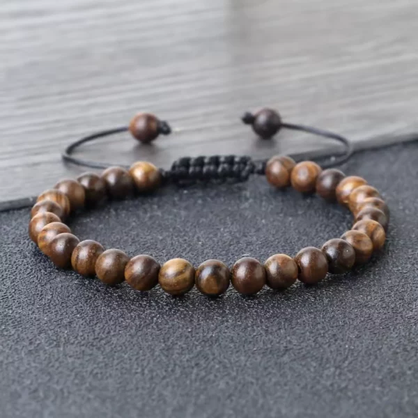 Bracelet homme perle bois​ – Image 5