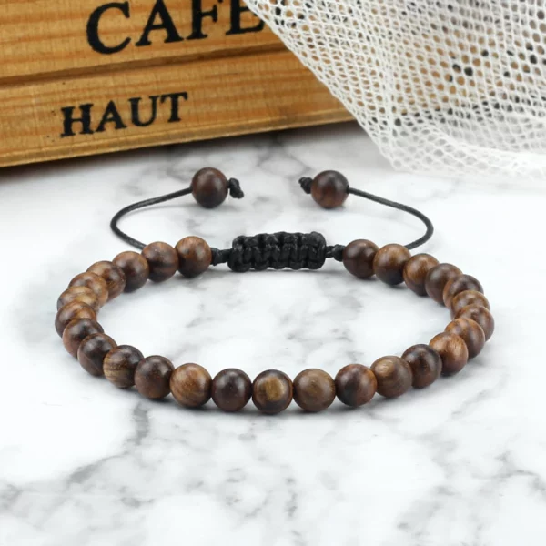 Bracelet homme perle bois​ – Image 6