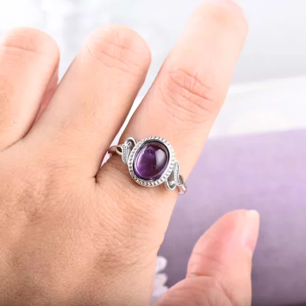 Bague amethyste et argent