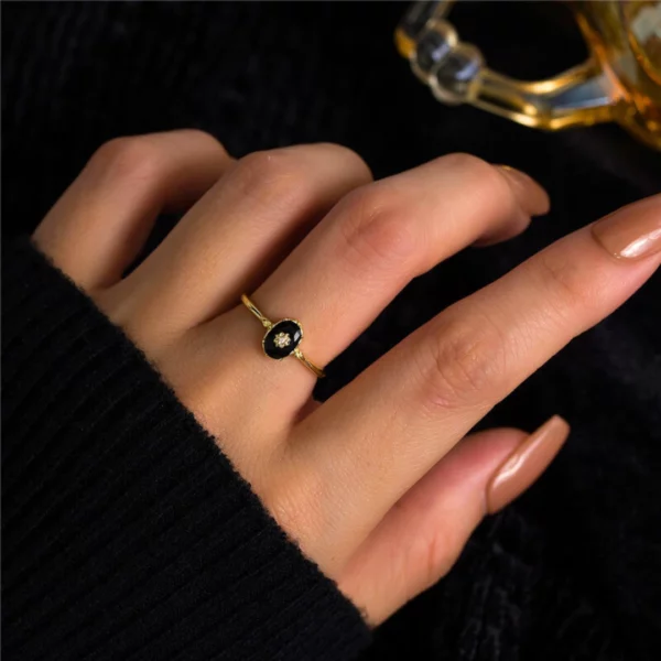 Bague en pierre noire Juliette