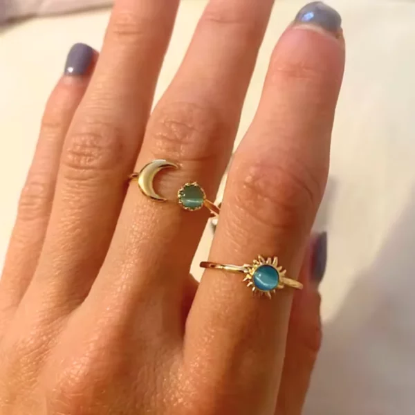 Bague lune et soleil Iliana