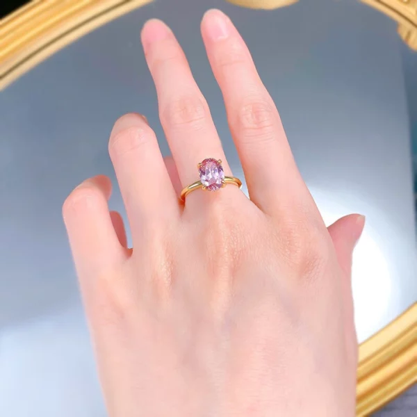 Bague saphir rose Amandine – Image 2