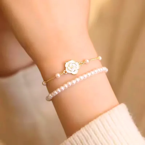 Bracelet fleur perle Rosy