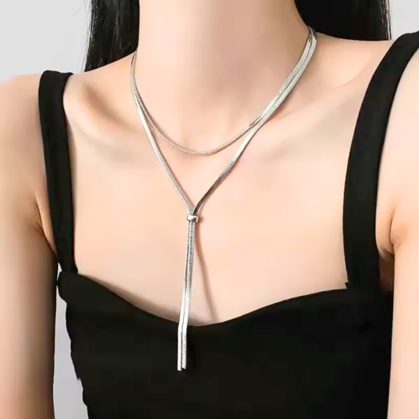 Collier argent long Anastasia