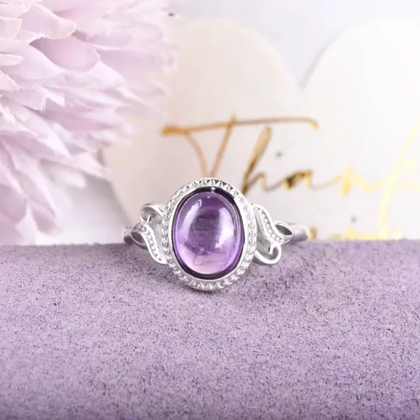 Bague amethyste et argent – Image 2