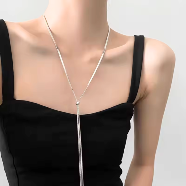 Collier argent long Anastasia – Image 2