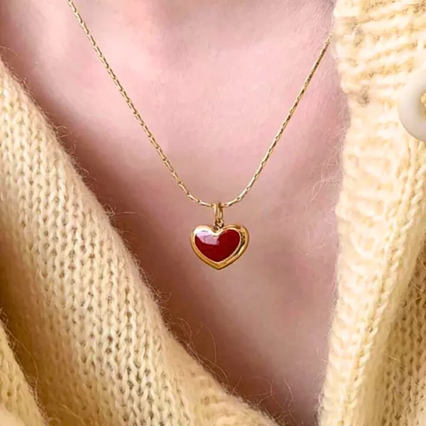 Collier coeur rouge Florine – Image 3