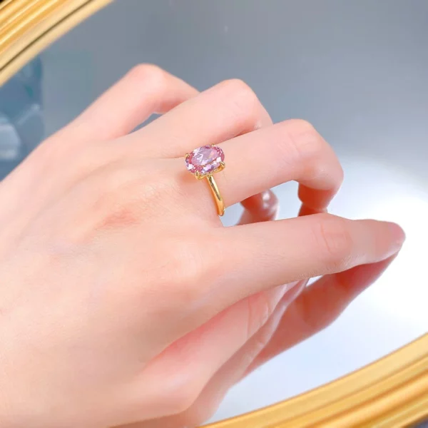 Bague saphir rose Amandine – Image 3