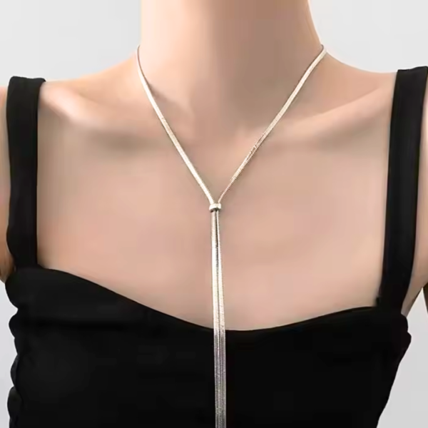 Collier argent long Anastasia – Image 3