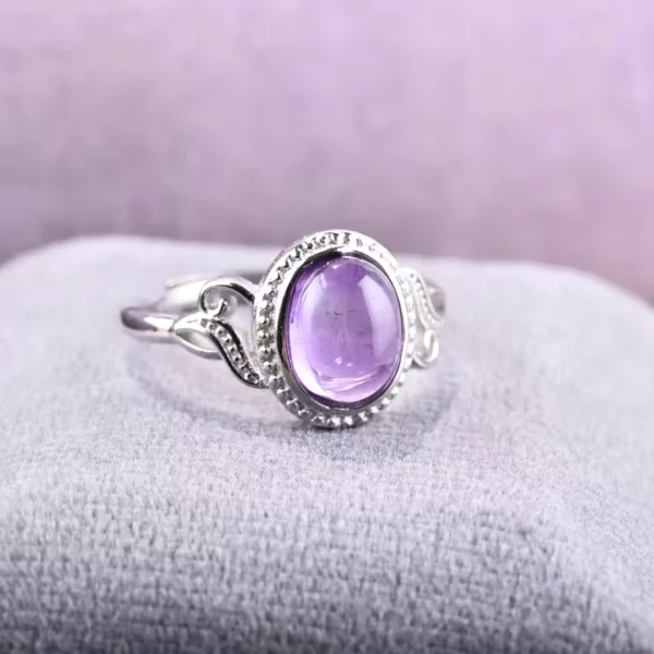 Bague amethyste et argent – Image 3