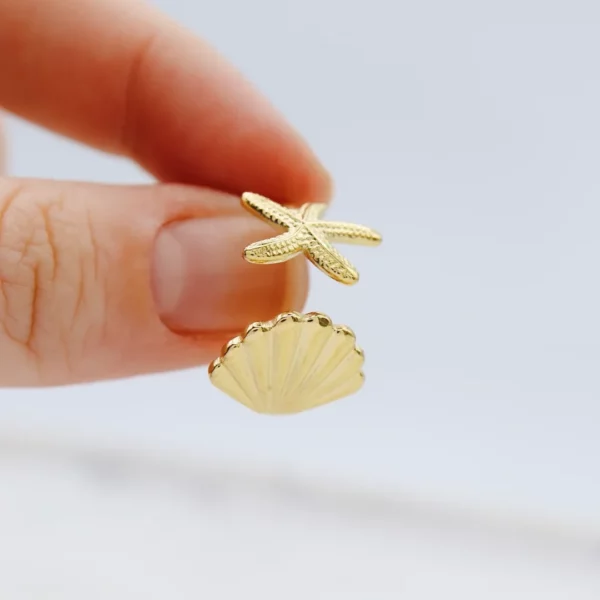 Bague Coquillage Dorée – Bijou Plage & Océan – Tendance Été Bohème – Image 4