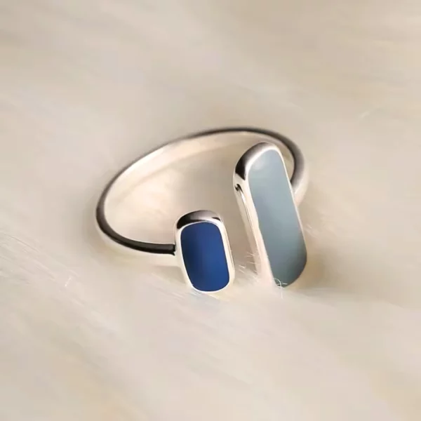 Bague pierre bleue Élise – Image 4