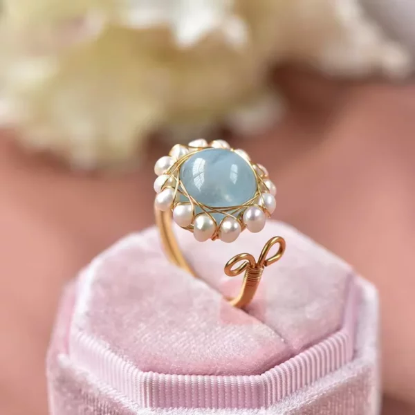 Bague aigue marine vintage – Image 4