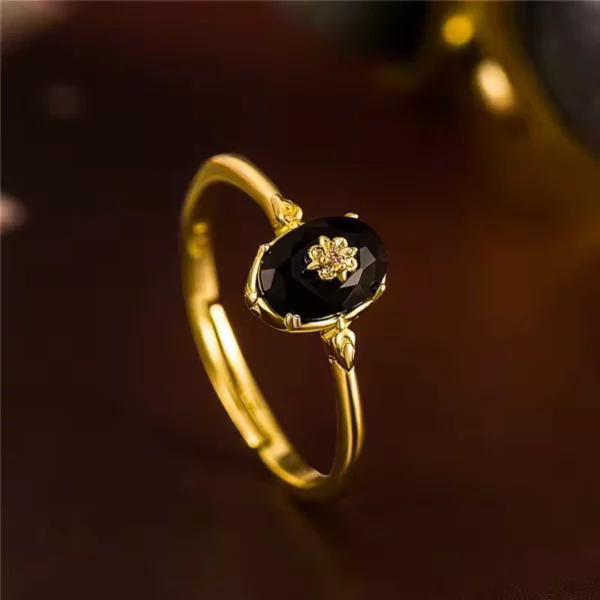 Bague en pierre noire Juliette – Image 4