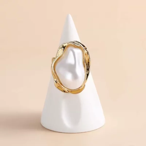 Bague nacre blanche Lina – Image 6