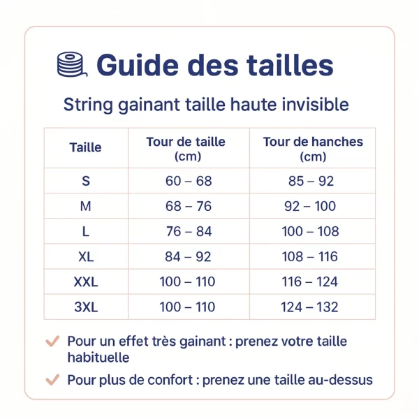 String gainant taille haute invisible – Effet ventre plat, galbe naturel – Image 3