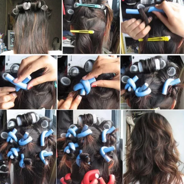 Bigoudis pour cheveux – Boucles parfaites sans chaleur – Coiffure facile et volume naturel