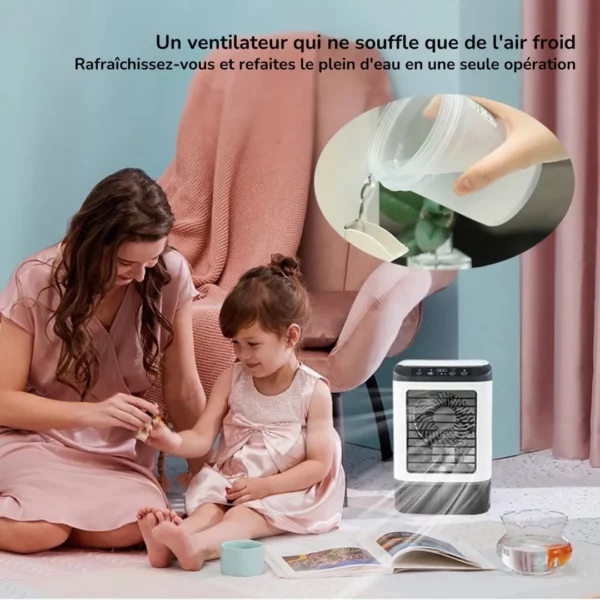 Climatiseur compact sans évacuation chambre – Fraîcheur immédiate sans installation – Idéal pour nuits paisibles et étés caniculaires – Image 5