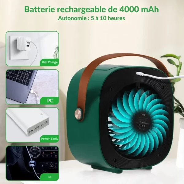 Climatiseur portable chambre sans évacuation – Refroidissement instantané et silencieux pour nuits d'été fraîches – Image 4