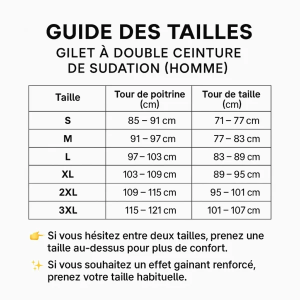 Gilet à Double ceinture de Sudation Homme – Image 3