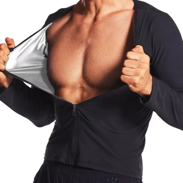 Haut de sudation à manches longues homme – Brûle graisses efficacement – Idéal pour perte de poids et silhouette affinée – Image 3