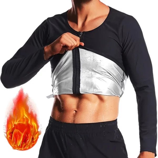 Haut de sudation à manches longues homme – Brûle graisses efficacement – Idéal pour perte de poids et silhouette affinée – Image 4