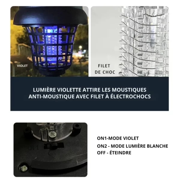 Lampe solaire anti moustique jardin – Image 6