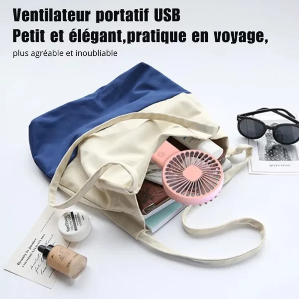 Mini ventilateur USB rechargeable bureau – Image 6