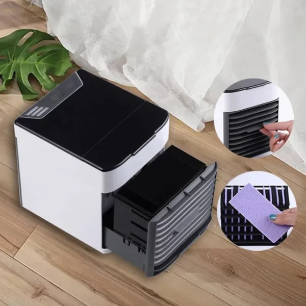 Rafraîchisseur d'air mobile silencieux – Air frais instantané sans bruit pour un confort optimal chez vous – Image 3