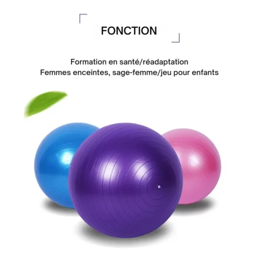 Ballon de yoga – Gagnez en souplesse et équilibre – Idéal pour fitness, pilates et posture dos