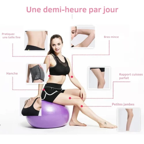 Ballon de yoga – Gagnez en souplesse et équilibre – Idéal pour fitness, pilates et posture dos