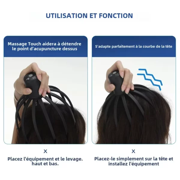 Masseur électrique de cuir chevelu à griffes de poulpe – Image 6