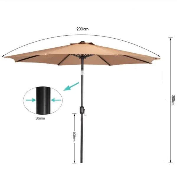 Parasol plage anti uv inclinable – Protection solaire maximale, ombre réglable pour vos journées ensoleillées – Image 10