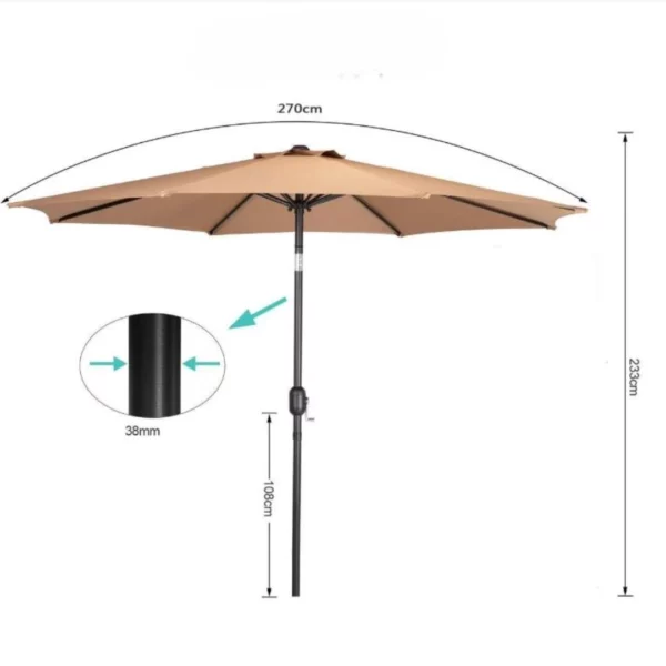 Parasol plage anti uv inclinable – Protection solaire maximale, ombre réglable pour vos journées ensoleillées – Image 9