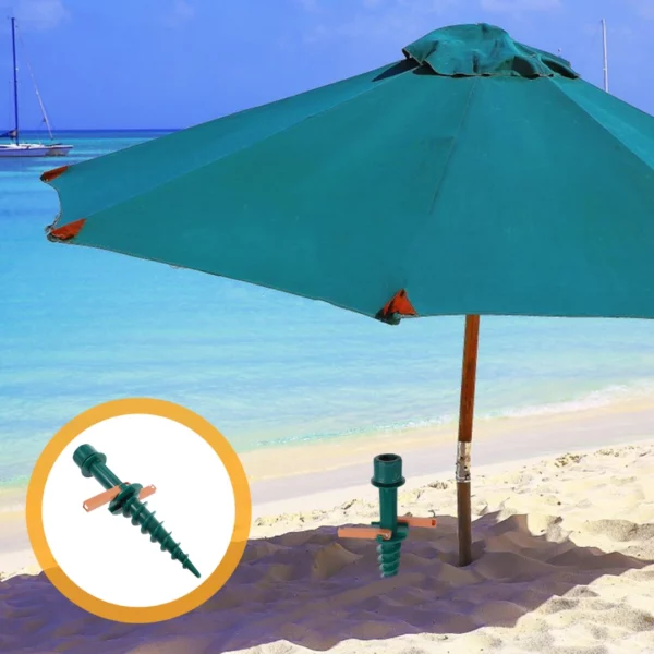 Support parasol plage à visser sable – maintien ultra-stable même en vent fort – installation facile sans effort – Image 2