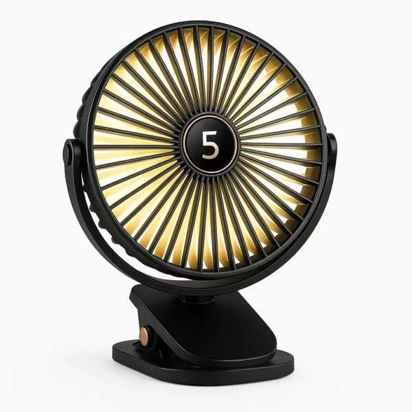 Ventilateur rechargeable usb pour transat plage – Fraîcheur nomade en été – Compact, silencieux et orientable – Image 9