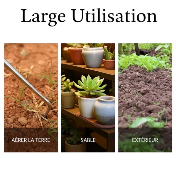 Griffe de désherbage à main acier inox – Outil jardinage précis et durable pour désherber sans effort – Image 6