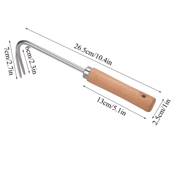 Griffe de désherbage à main acier inox – Outil jardinage précis et durable pour désherber sans effort – Image 9