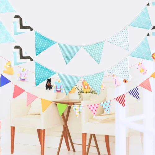 Guirlande fanions pour fête jardin enfant