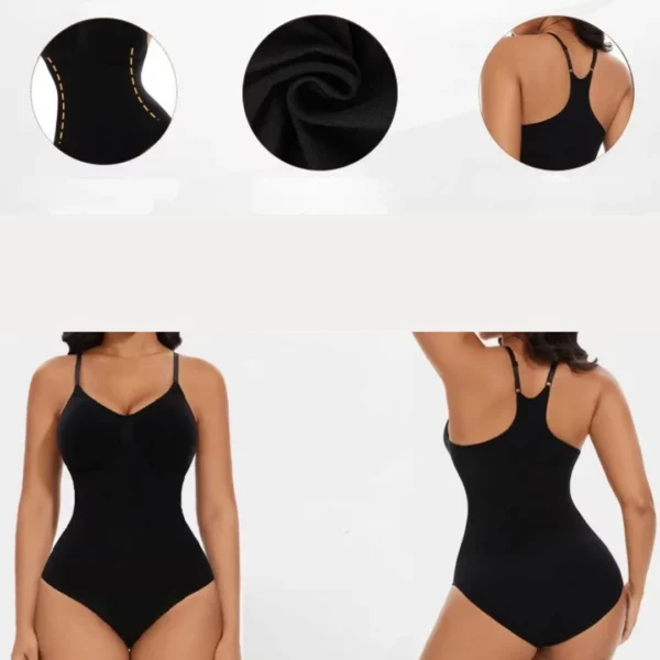 Body gainant noir dos nageur discret – Affine la silhouette sous tous les vêtements, maintien parfait et effet ventre plat – Image 4