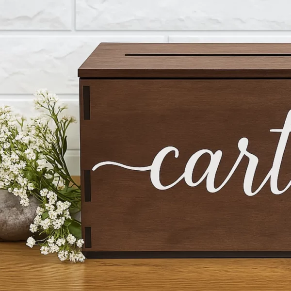 Boîte en bois pour cartes de vœux baptême – Image 5