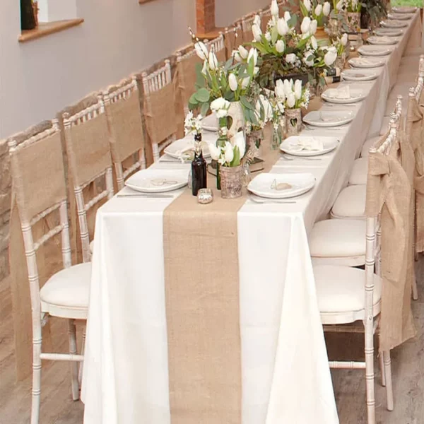 Chemin de table toile de jute naturel – Image 5