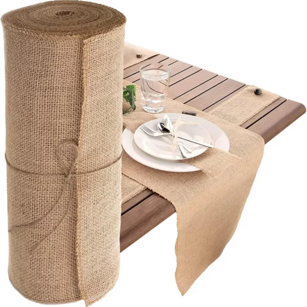 Chemin de table toile de jute naturel – Image 6