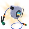Enrouleur tuyau arrosage automatique mural – Gain de place, arrosage facile sans effort, installation murale pratique