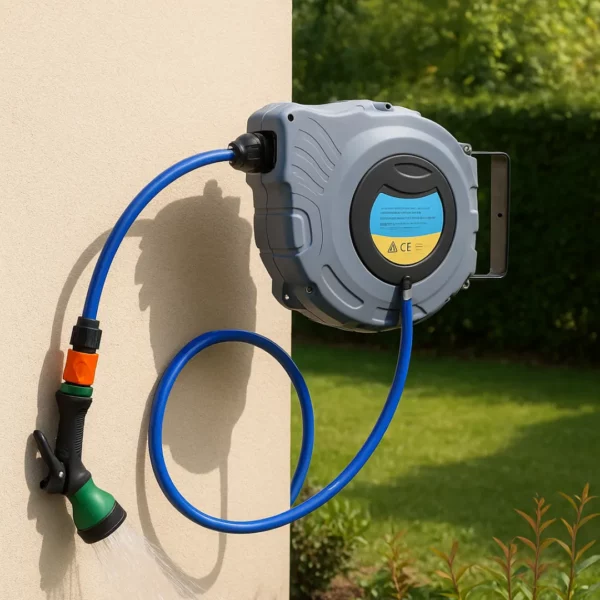 Enrouleur tuyau arrosage automatique mural – Gain de place, arrosage facile sans effort, installation murale pratique – Image 2