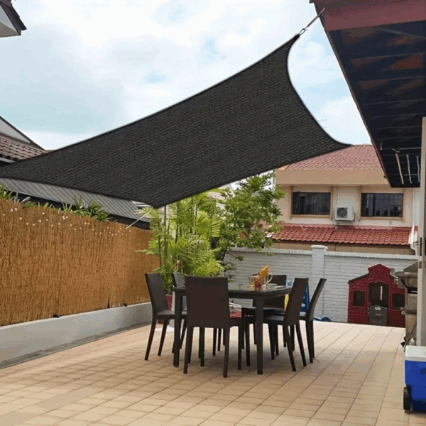Filet ombrage jardin rectangulaire œillets – Protection solaire efficace pour terrasse, balcon ou potager – Résistant UV et intempéries – Image 3